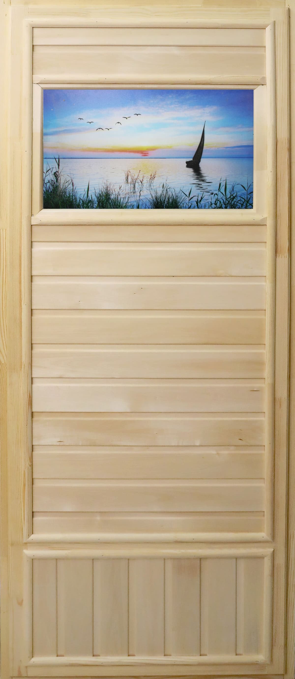 Дверь для бани со стеклом « Парус»
